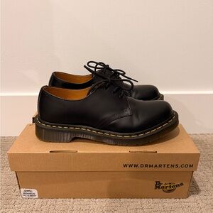 Dr. Martens Black Leather Women Shoes